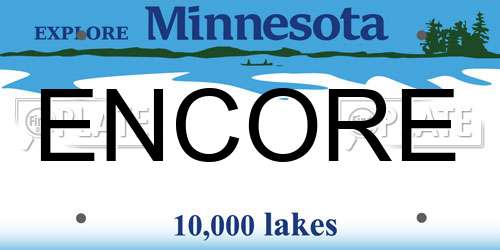 ENCORE Minnesota License Plate