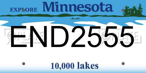 END2555 Minnesota License Plate