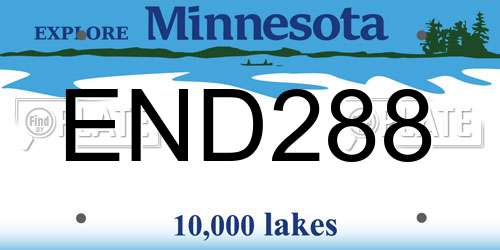 END288 Minnesota License Plate
