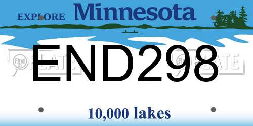 END298 Minnesota License Plate