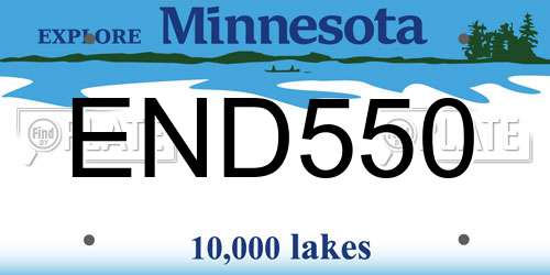 END550 Minnesota License Plate