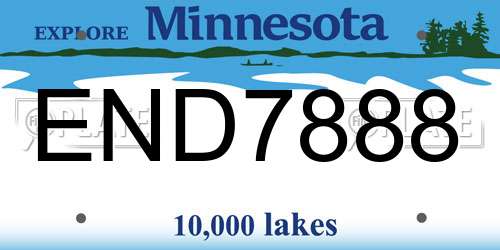 END7888 Minnesota License Plate
