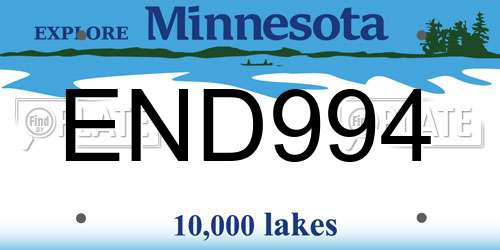 END994 Minnesota License Plate
