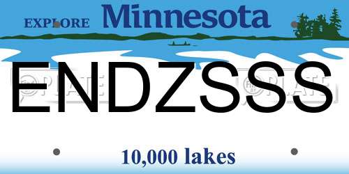 ENDZSSS Minnesota License Plate
