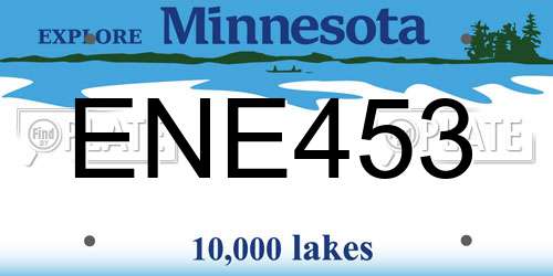 ENE453 Minnesota License Plate