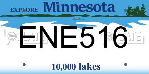 ENE516 Minnesota License Plate