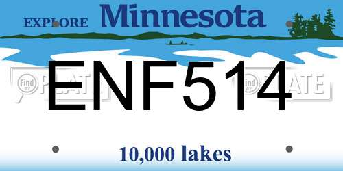 ENF514 Minnesota License Plate
