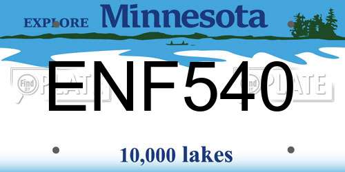 ENF540 Minnesota License Plate