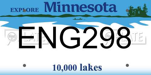 ENG298 Minnesota License Plate