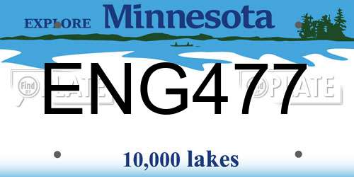 ENG477 Minnesota License Plate