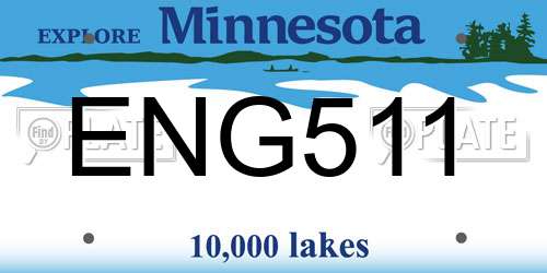 ENG511 Minnesota License Plate