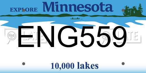 ENG559 Minnesota License Plate
