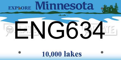 ENG634 Minnesota License Plate