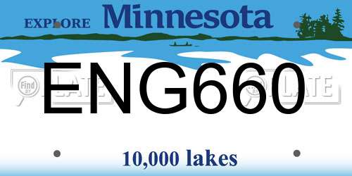 ENG660 Minnesota License Plate