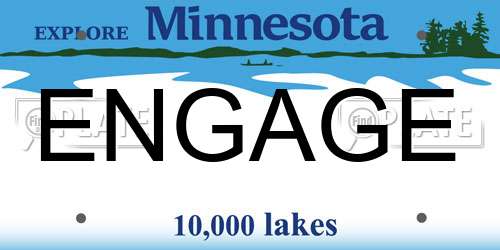 ENGAGE Minnesota License Plate
