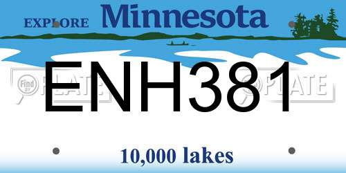 ENH381 Minnesota License Plate
