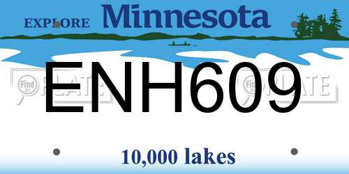 ENH609 Minnesota License Plate