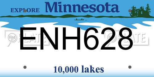 ENH628 Minnesota License Plate