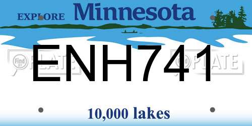ENH741 Minnesota License Plate