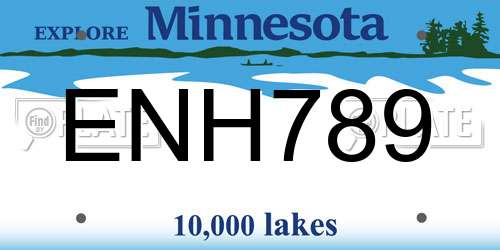 ENH789 Minnesota License Plate
