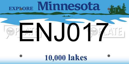 ENJ017 Minnesota License Plate