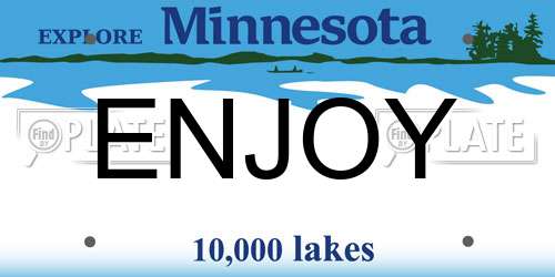 ENJOY Minnesota License Plate