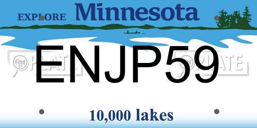 ENJP59 Minnesota License Plate