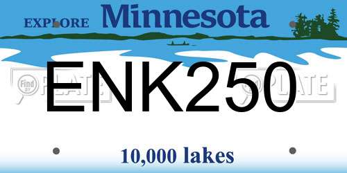 ENK250 Minnesota License Plate