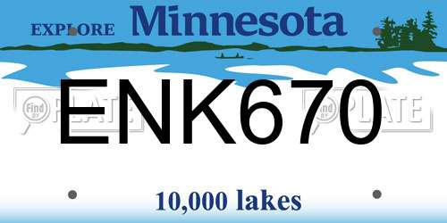 ENK670 Minnesota License Plate