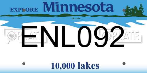 ENL092 Minnesota License Plate
