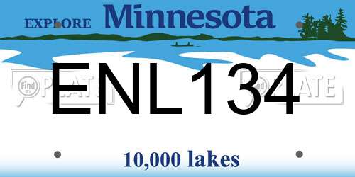 ENL134 Minnesota License Plate