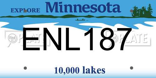 ENL187 Minnesota License Plate