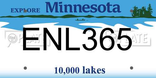 ENL365 Minnesota License Plate