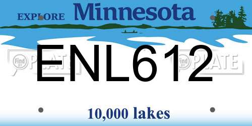 ENL612 Minnesota License Plate