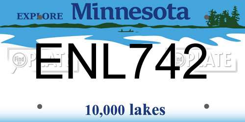 ENL742 Minnesota License Plate