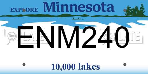 ENM240 Minnesota License Plate