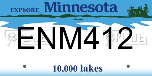 ENM412 Minnesota License Plate