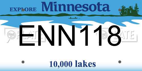 ENN118 Minnesota License Plate
