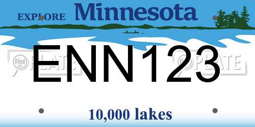 ENN123 Minnesota License Plate