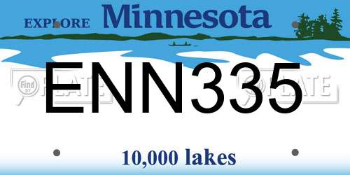 ENN335 Minnesota License Plate