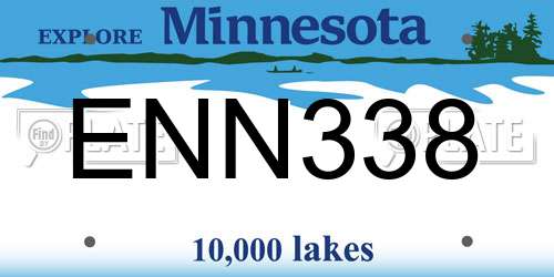 ENN338 Minnesota License Plate
