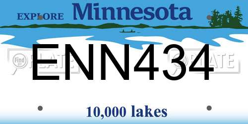 ENN434 Minnesota License Plate