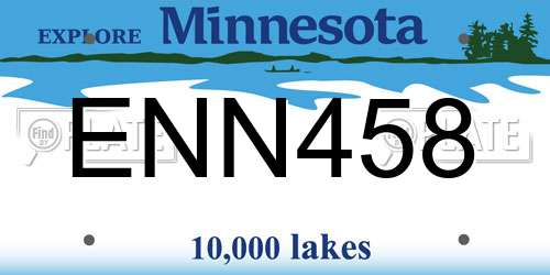 ENN458 Minnesota License Plate