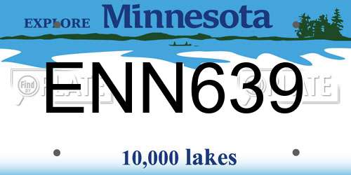 ENN639 Minnesota License Plate