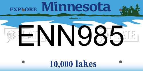 ENN985 Minnesota License Plate
