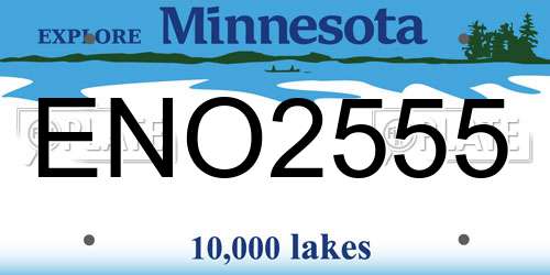 ENO2555 Minnesota License Plate