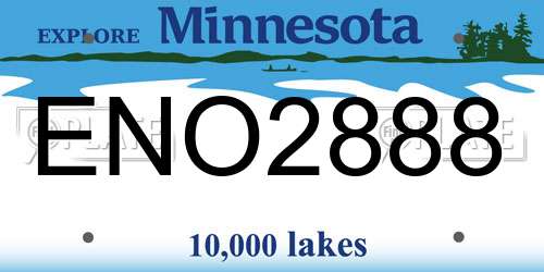 ENO2888 Minnesota License Plate