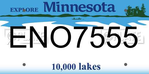 ENO7555 Minnesota License Plate