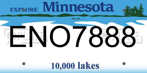 ENO7888 Minnesota License Plate