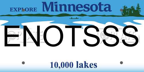 ENOTSSS Minnesota License Plate